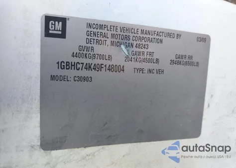 2009 Chevrolet Silverado 3500Hd Work Truck z USA, uszkodzony, nr VIN 1GBHC74K49F148004